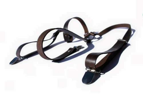 Leather Suspenders Dark chocolate Brown