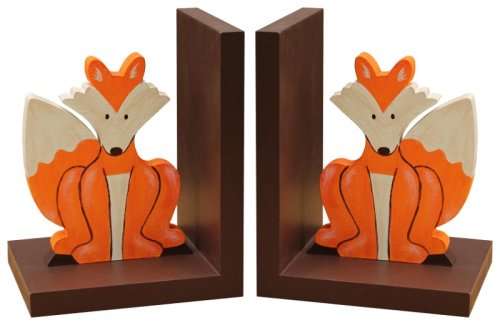 Wooden Fox Bookends