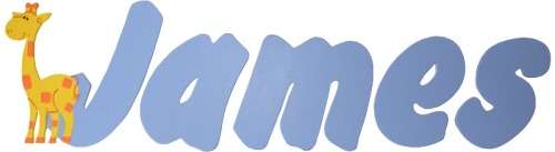 Wooden Blue Giraffe Alphabet Letters