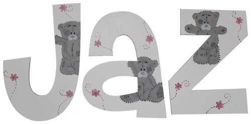 Wooden Tatty Teddy Letters for Girls /  Cheri Font