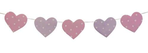 Heart Garland / Pink and Purple with Polka Dots