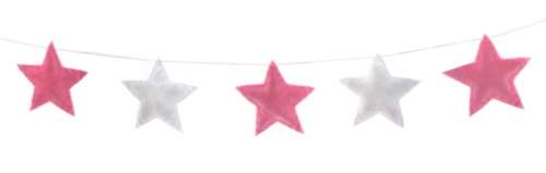 Felt Star Garland in Pink and White