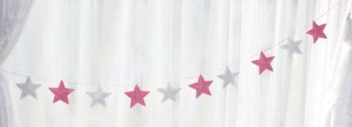 Felt Star Garland in Pink and White