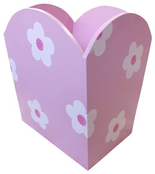 Pink Flower Dustbin