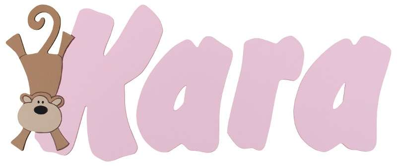 Safari Monkey Wooden Alphabet Letters / Pink