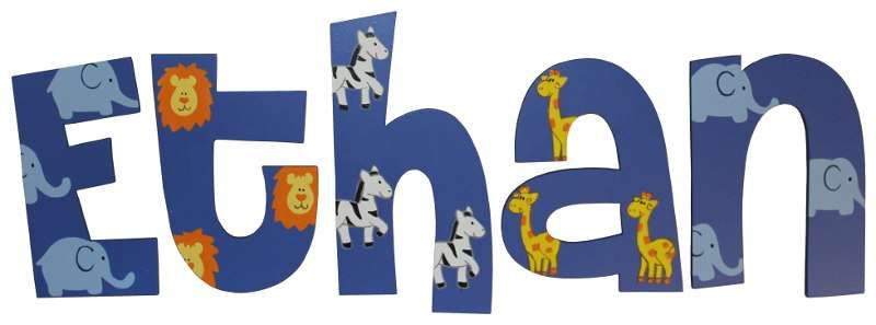Personalised Wooden Letters - Cheri Font Animals of Africa