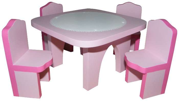 Wooden Barbie Dining Room Suite / Pink