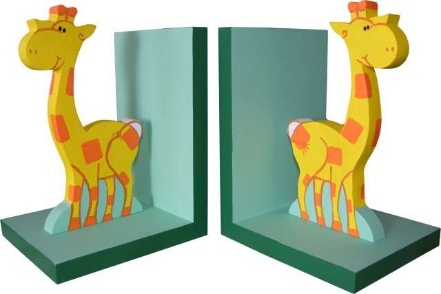 Wooden Giraffe Bookends