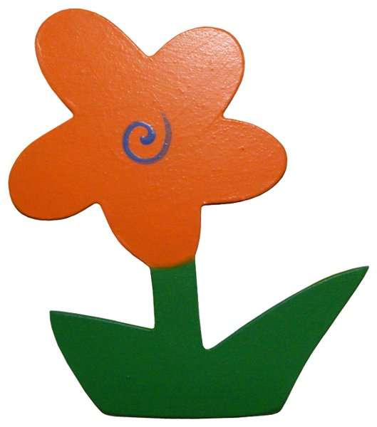 Funky Flower with Leaves Cut-Out / Orange