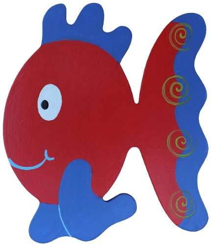 Frilly Fish Cut-Out / Blue & Red