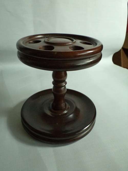 Pipe-stand - Wood - Possibly Stinkwood or Imbuia? Takes 6 Pipes