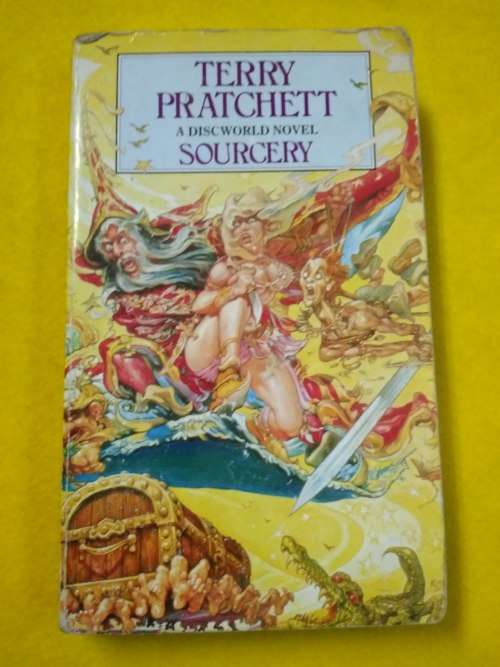Terry Pratchett; Sourcery - a Discworld novel.