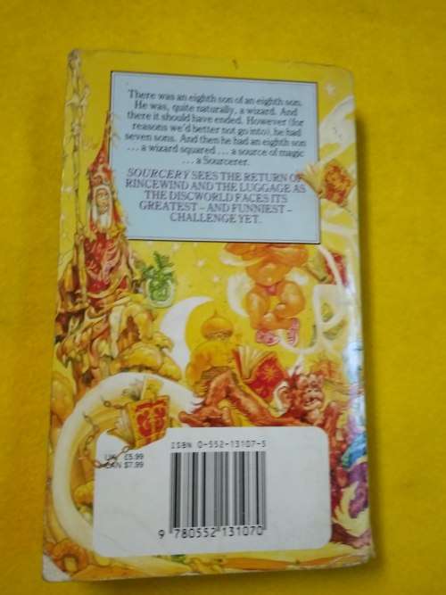 Terry Pratchett; Sourcery - a Discworld novel.