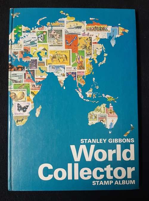 World Collector Stamp Album - Stanley Gibbons with some stamps