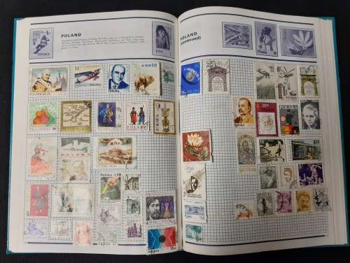 World Collector Stamp Album - Stanley Gibbons with some stamps