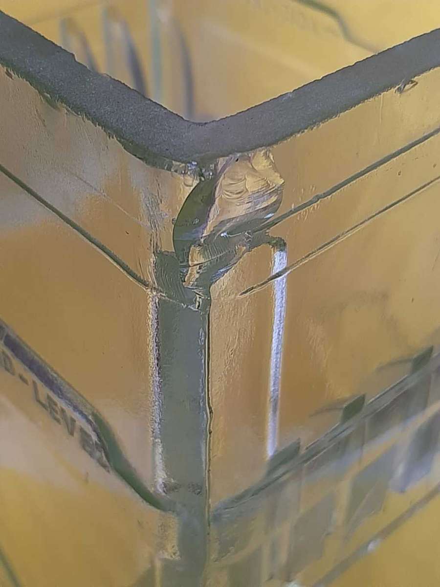 Vintage Glass Battery Case. Highly Unusual- Heavy and Large