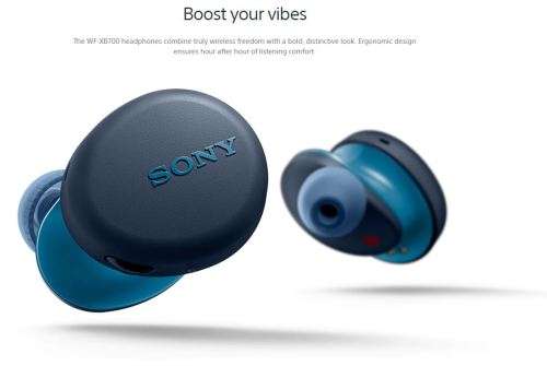 Sony WFXB700/B Bluetooth True Wireless In-Ear Headphones with Extra Bass (Blue)