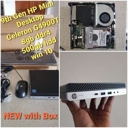 NEW - HP Desktop Mini MP9 G4 - 8th/9th Gen Celeron (2.9ghz) + 8GB DDR4 + 500GB + Wifi