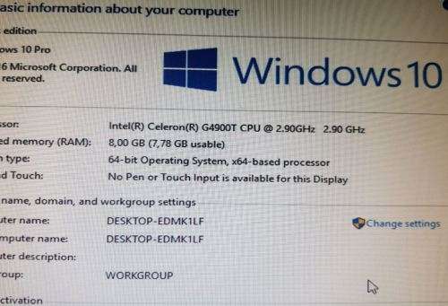 LIKE NEW - HP Desktop Mini MP9 G4 - 8th/9th Gen Celeron (2.9ghz) + 8GB DDR4 + 500GB + Wifi