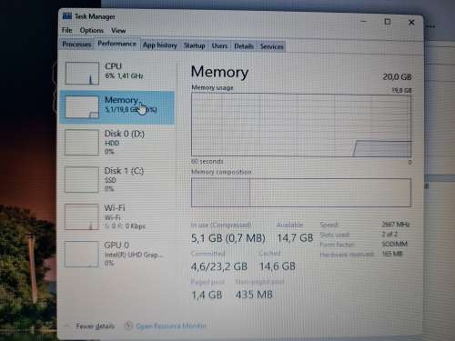 Ideapad i5 10th + 20gb ram + 512gb nvme + 1tb hdd