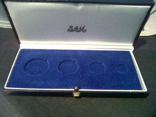BLUE VELVET BOX FOR KRUGERRAND SET 1oz , 1 1/2oz , 1 1/4oz , 1 10th