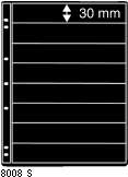 PRINZ PROFIL BLACK STOCKBOOK STAMP PAGES  EIGHT  DIVISION STRIP 30MM PER 5 PAGES  REF 8008