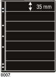 PRINZ PROFIL BLACK STOCKBOOK STAMP PAGES SEVEN DIVISION STRIP  35MM PER 5 PAGES REFERENCE 8007