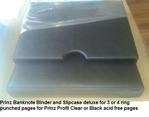 BANKNOTE ALBUM COMPLETE - Binder +Slipcase 10x2 DIV STRIP 132mm   8022 +5x1 DIV STRIP 267mm REF 8021