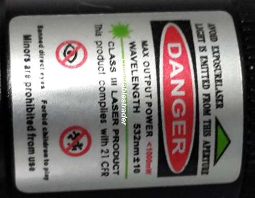 LASER POINTER 1000mw Green colour : 3.7v 4000mAH; Battery18650 & AC Charger & Key lock