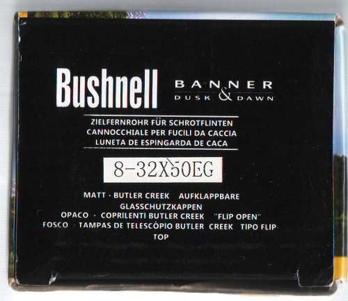 Bushnell Banner Dusk and Dawn 8-32X50 Riflescope - EG Illuminated Mil-Dot Sniper with Mounts & Lens