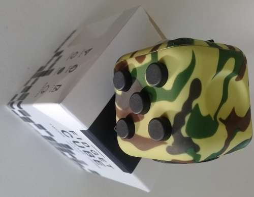 Green Cammo Fidget Cube  Anti Stress Reliever Relieves Stress and Anxiety for Children and Adults
