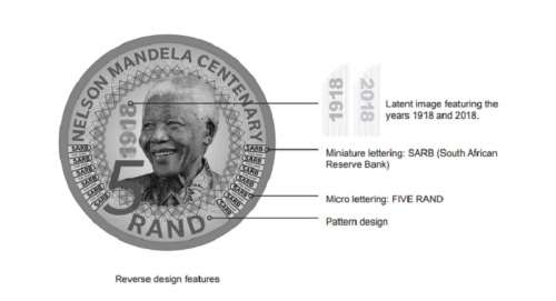 2018 NELSON Mandela R5-00 Hologramed Security Coin