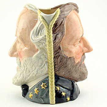 Royal Doulton - Large  DOUBLE TOBY Character Jug  "Ulysses S. Grant and Robert E. Lee"  DOUBLE-FACED