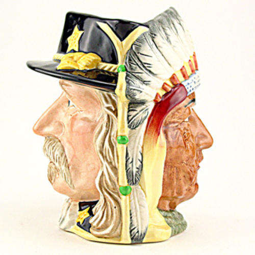 ROYAL DOULTON DOUBLE-SIDED CHARACTER  TOBY JUG GEORGE A. CUSTER & SITTING BULL LIMITED ADDITION.