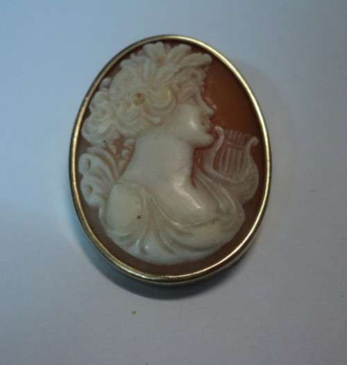 gold cameo pendent/brouch 14ct