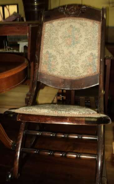 antique folding rocking chair