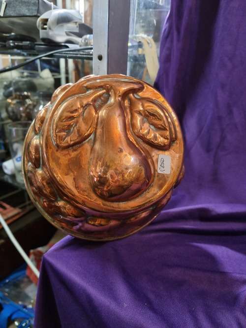 Copper pear jelly mould