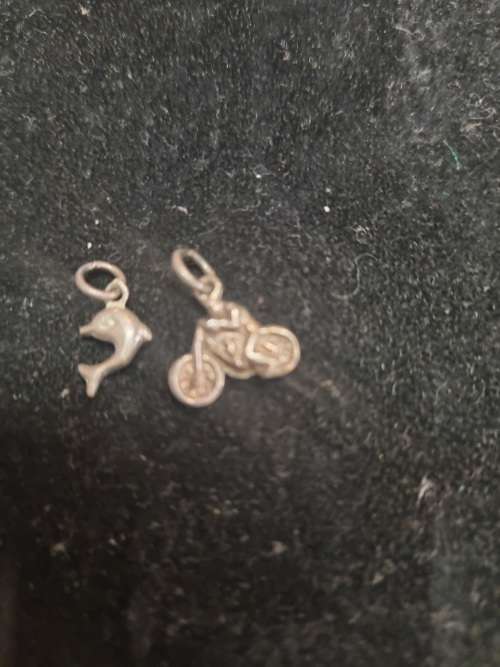 Assorted silver pendants and small silver charms