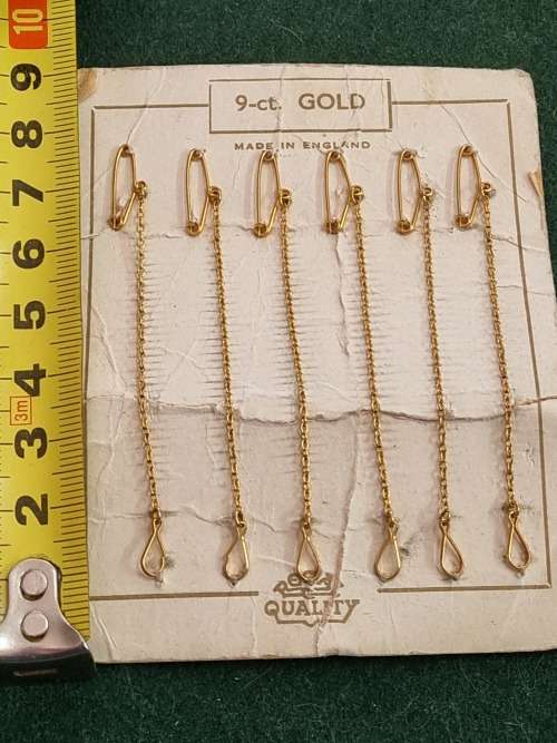 9ct vintage  gold safety chain pack of 6
