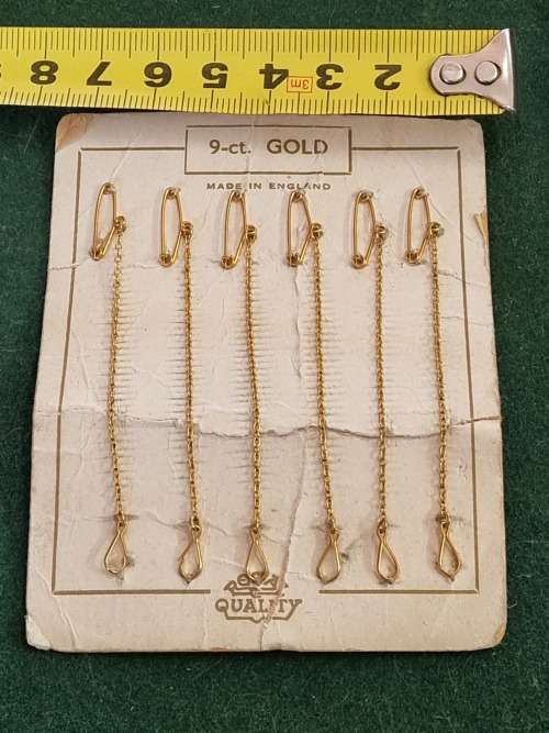 9ct vintage  gold safety chain pack of 6