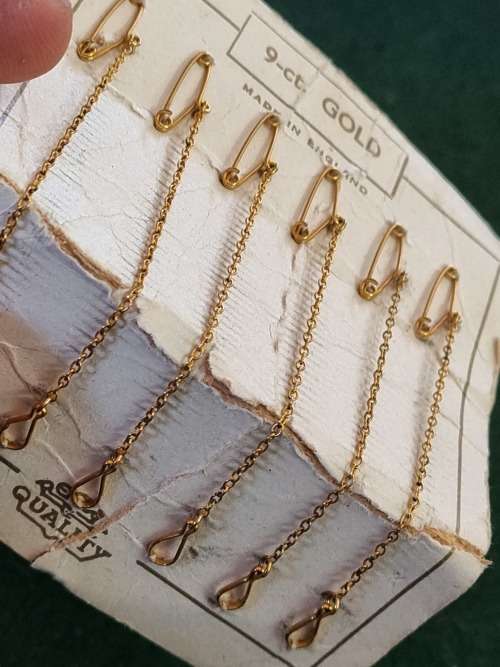 9ct vintage  gold safety chain pack of 6