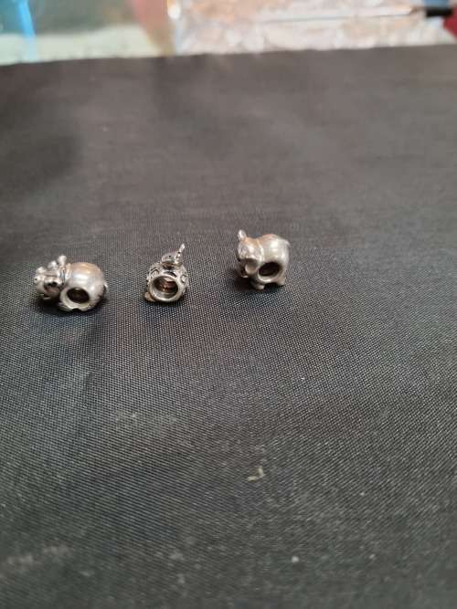 Three silver beads charms pandora