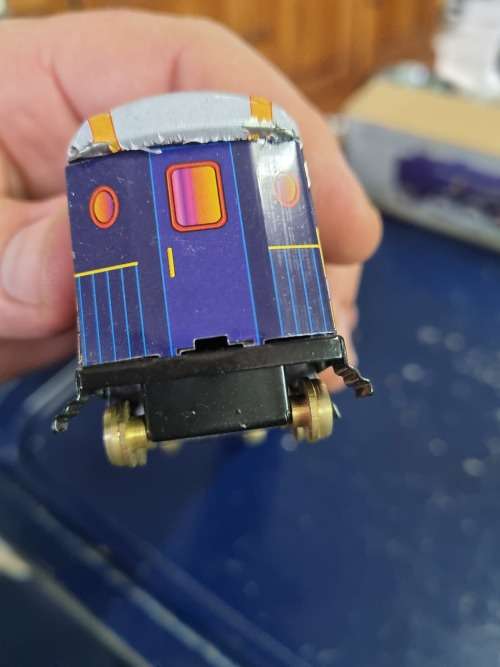 Tin plate purple train made in china