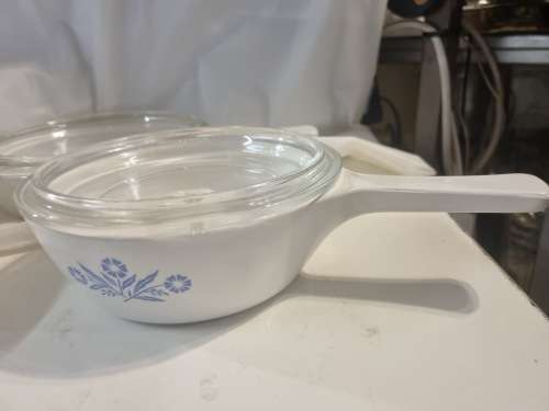 Blue and white corning ware