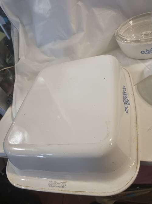 Blue and white corning ware