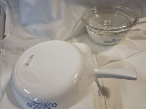 Blue and white corning ware