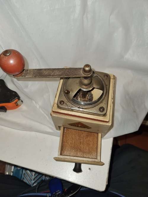 Wooden antique coffee grinder