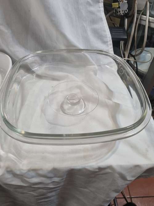 Antique  blue ribbon basket corningware