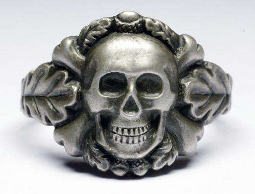 German skull ring in silver