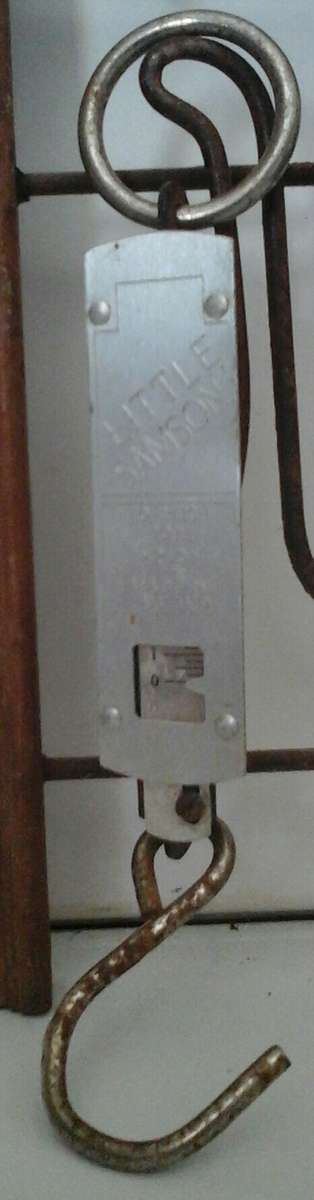 VINTAGE 'LITTLE SAMSON' POCKET BALANCE HANGING SCALE - MADE IN ENGLAND